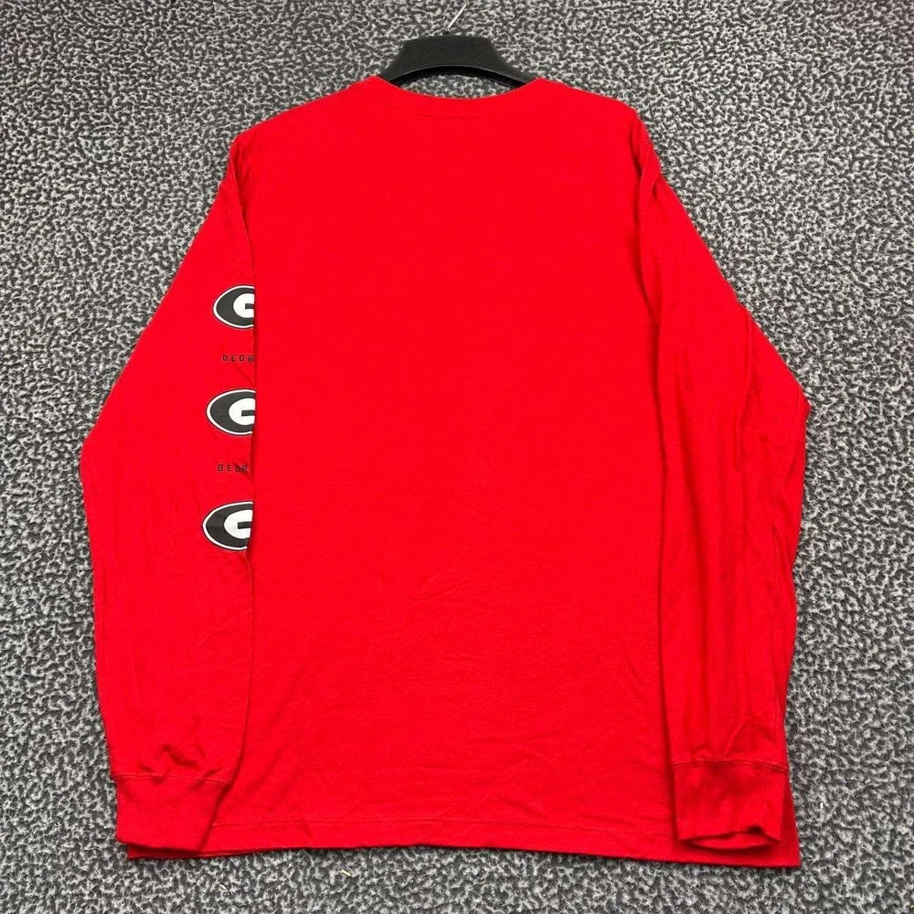 Nike Georgia Bulldogs Shirt Men Large Red Long Sleeve NCAA Cotton New L